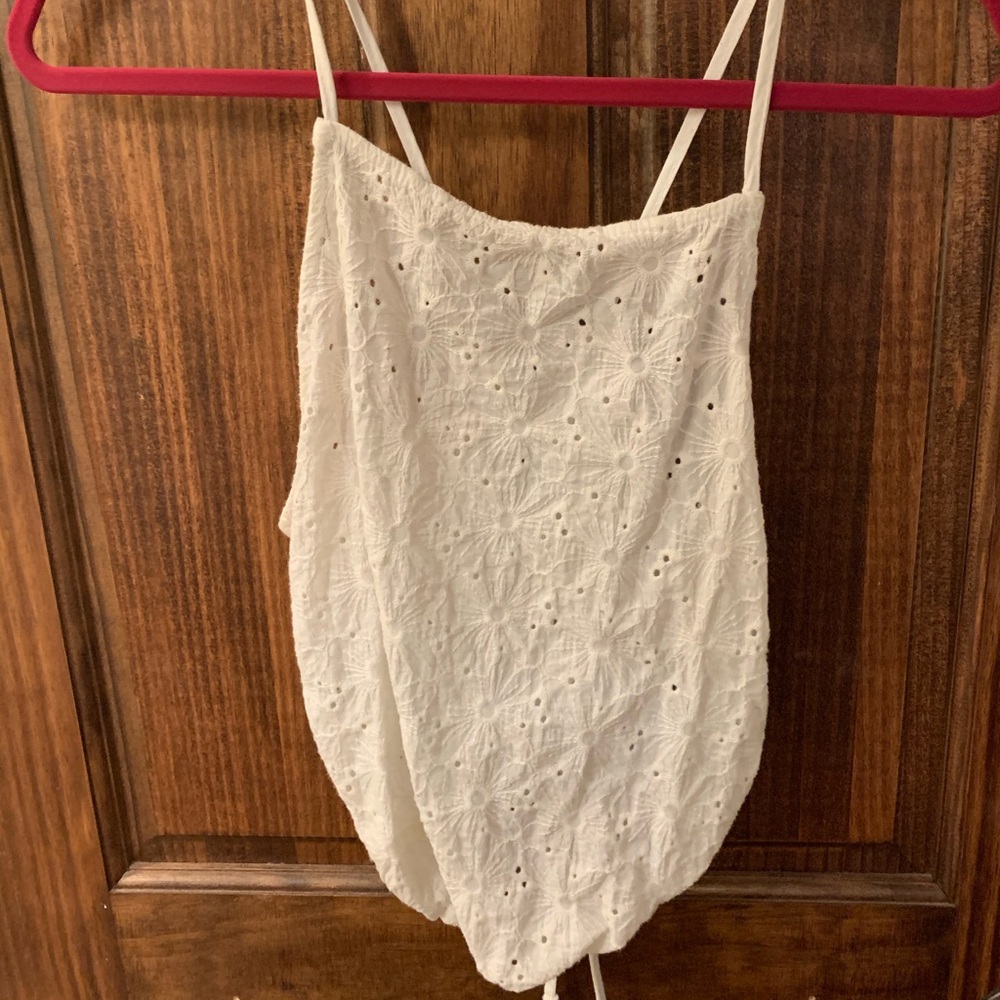 White eyelet blouse